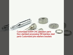 ชิ้นส่วนความแม่นยําตามความต้องการ SS304 CNC การประมวลผลที่ไม่มาตรฐาน 316 ชิ้นส่วนเหล็กไร้ขัด